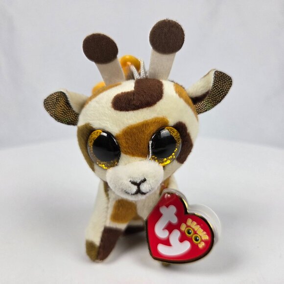 TY Beanie Boos - STILTS the Giraffe (Glitter Eyes)(Key Clip - 3 inch) - NWT - Picture 1 of 8